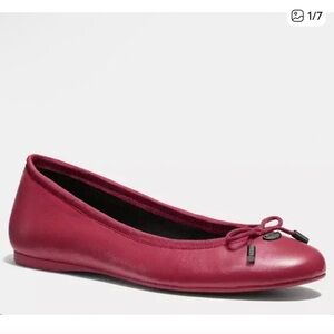 Coach Lara Flats | Red Leather | Size 8